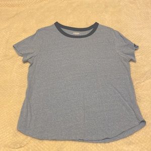 Light blue heathered ringer tee